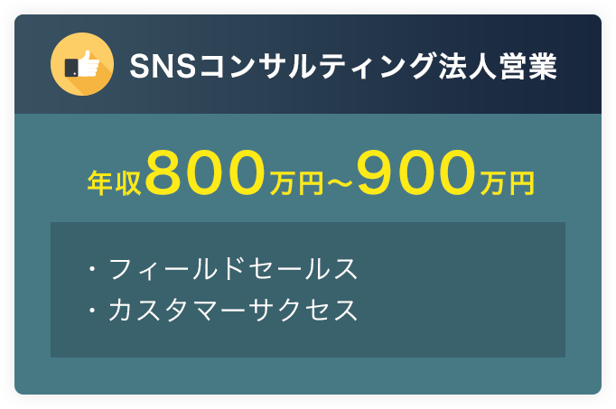 SNSコンサルティング法人営業年収600万円〜700万円・フィールドセールス・カスタマーサクセス